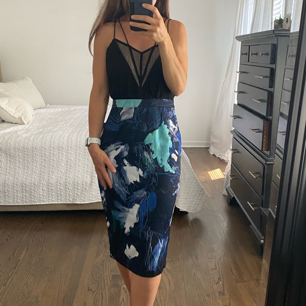 New Chelsea28 blue midi dress 4 small